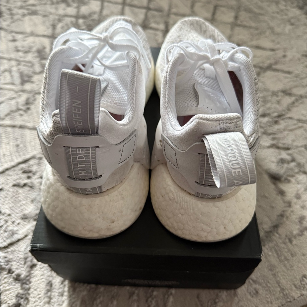 Adidas NMD R2 White Sneakers (Women) - Picture 5 of 9